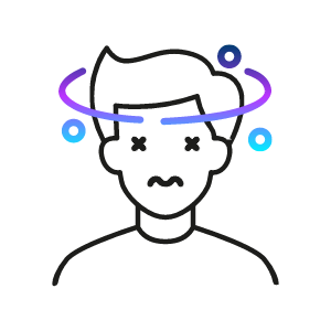 Symbol für ein Gefühl von Schwindel oder Ohnmacht