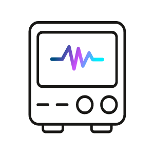 Symbol für das Elektrokardiogramm, das den Rhythmus bzw. die Wellenmuster Ihres Herzens für einige Sekunden oder länger aufzeichnet