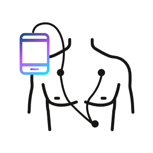 Symbol für die Langzeit-EGK-Überwachung mit einem tragbaren EKG-Monitor